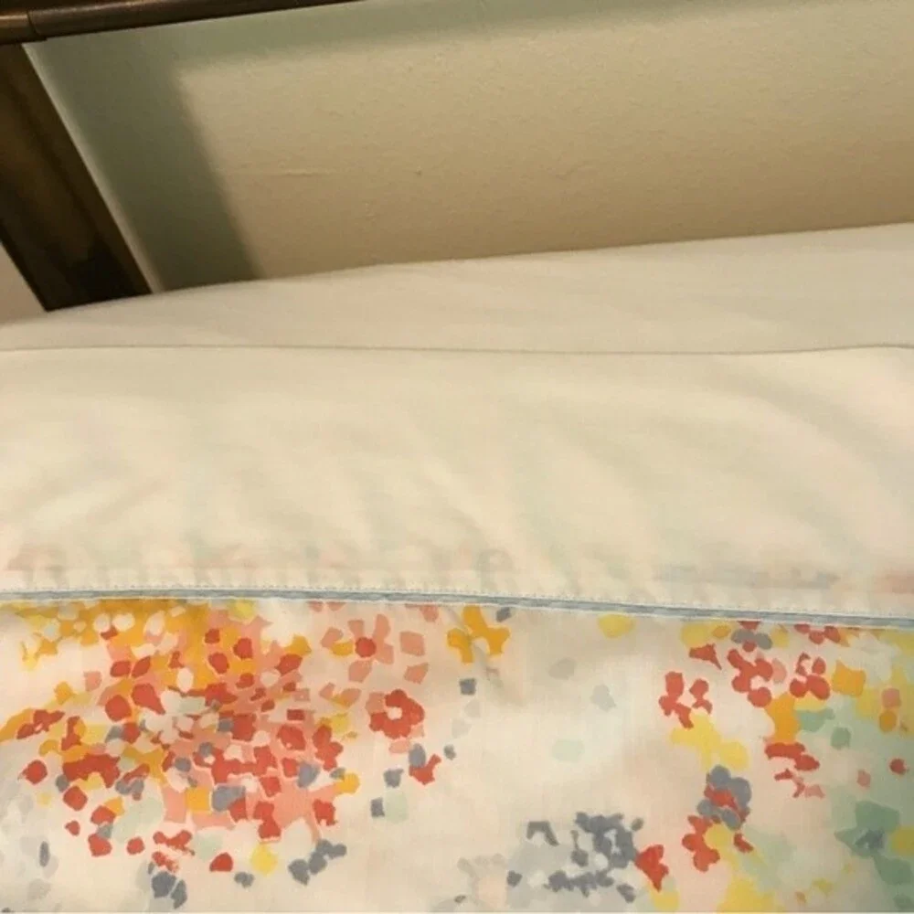 Vintage Martex Westpoint Pepperell Abstract Floral Percale Twin Flat Sheet